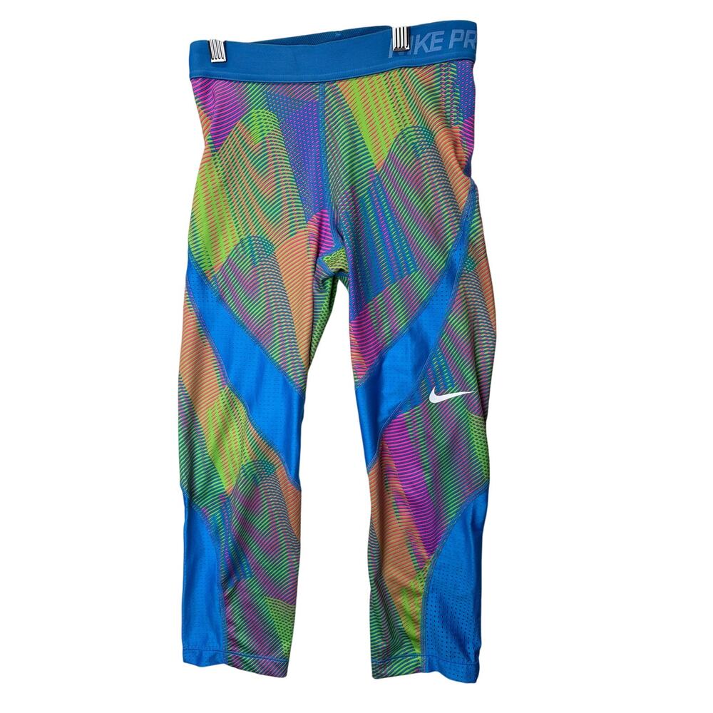 Nike Pro Hypercool Womens Small‎ Capri Leggings Multicolor Geometric